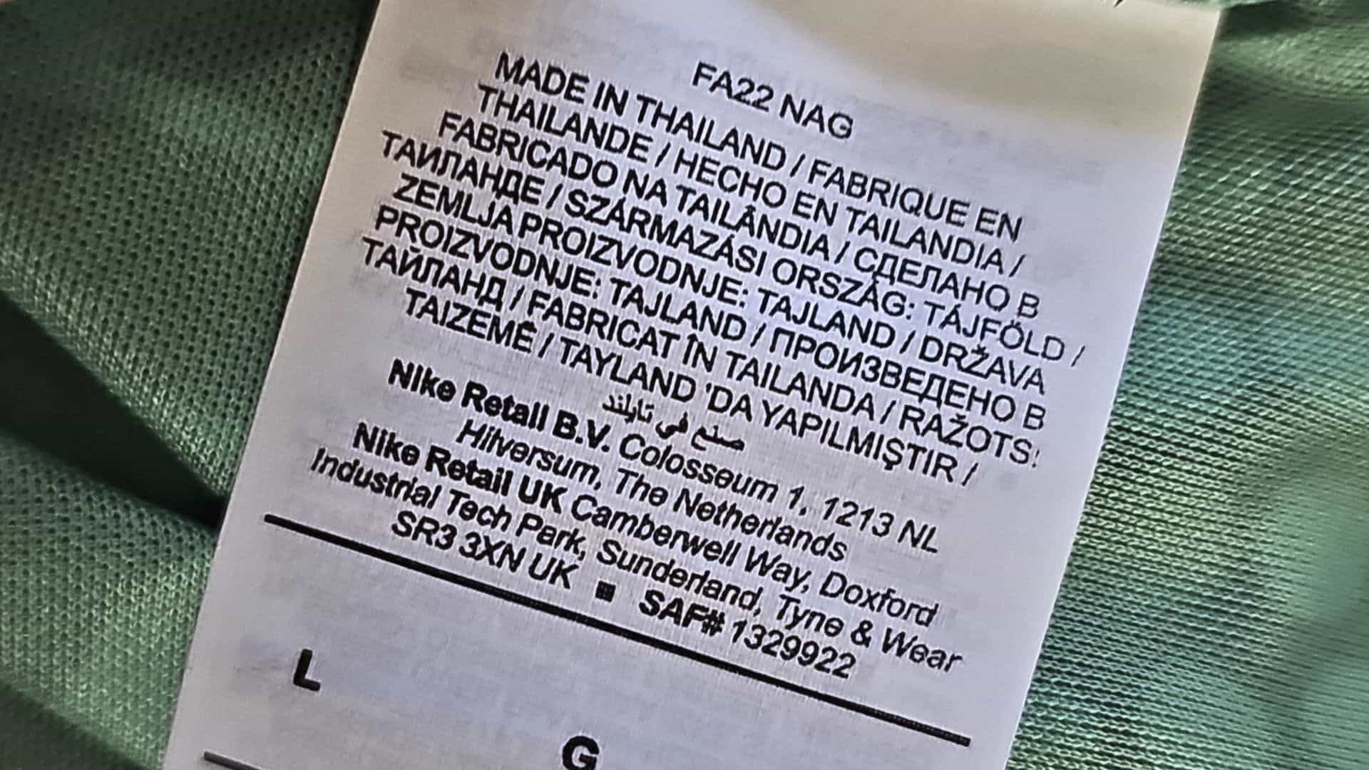 Nike - Wash label - football shirt